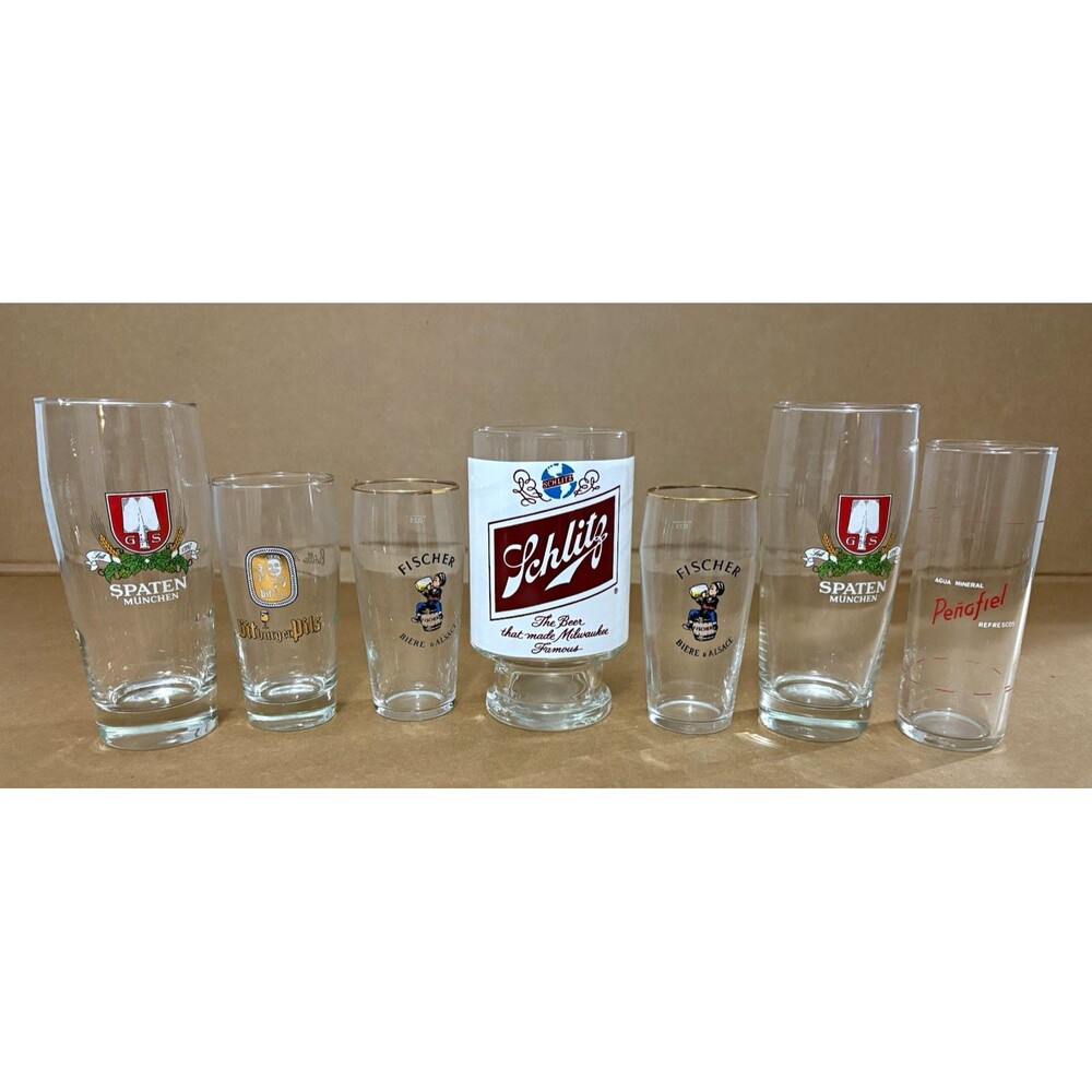 Lot 7 Vintage Beer Glasses